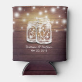 ウッドメイソン素朴ジャイルストリングライトウェディングシャワー 缶クーラー (正面)