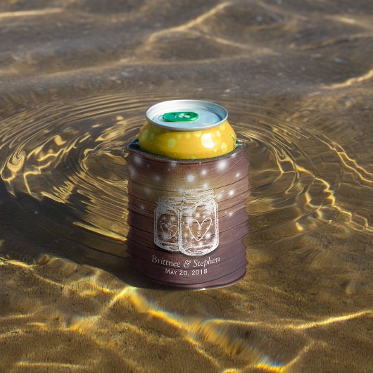 ウッドメイソン素朴ジャイルストリングライトウェディングシャワー 缶クーラー