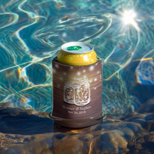 ウッドメイソン素朴ジャイルストリングライトウェディングシャワー 缶クーラー