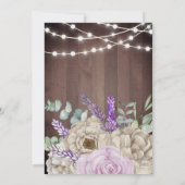 ウッドメイソン素朴ジャイルストリングライトブライダルシャワー 招待状 (裏面)