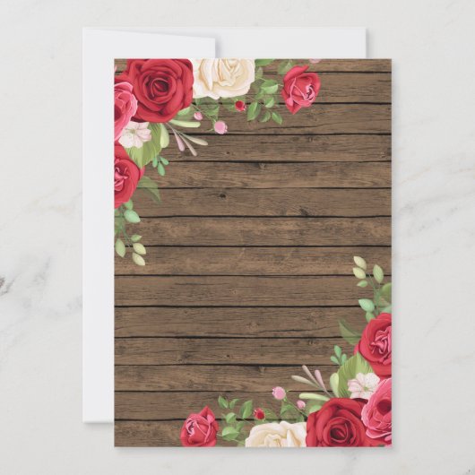 ウッドメキシコレッドチャラのバプテスマとファースト誕生日 招待状 (裏面)