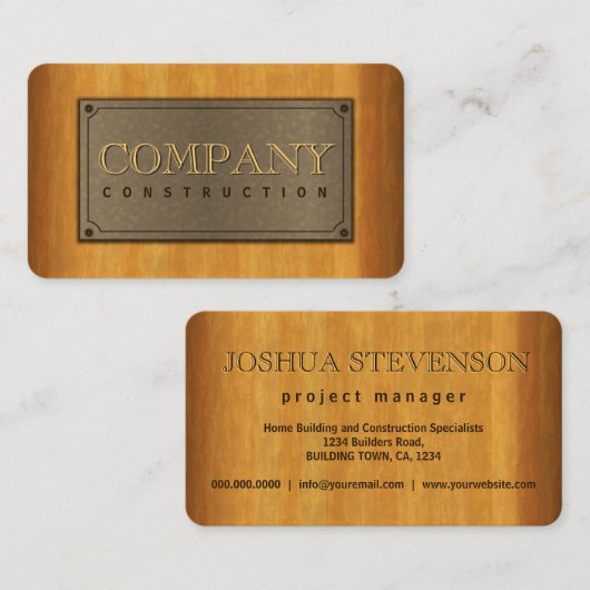 ウッドメクールフェイクタルプレート及びウッド建築 名刺 (正面/裏面)