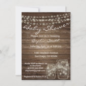 ウッドメモダンユニークイスンジャー素朴ベビーシャワー 招待状 (正面)