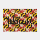 ウッドメリーランド州旗のカスタマイズ可能なドアマット ドアマット (正面)