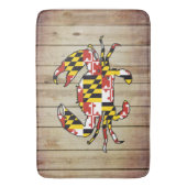 ウッドメリーランド州旗の浴場 バスマット (正面縦)