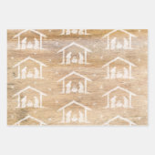 ウッドメリー素朴キストマス出生宗教whi ラッピングペーパーシート (正面3)