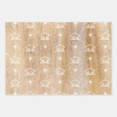 ウッドメリー素朴キストマス出生宗教whi ラッピングペーパーシート (正面2)