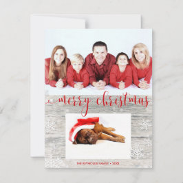 ウッドメリー素朴クリスマスフォトカード シーズンカード