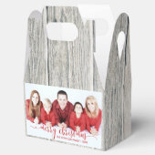 ウッドメリー素朴クリスマス写真愛用ボックス切り妻 フェイバーボックス (オープン)
