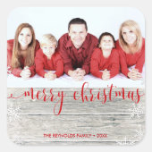 ウッドメリー素朴クリスマス – 写真シール スクエアシール (正面)