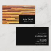 ウッドモダンストライプ建築家名刺 名刺 (正面/裏面)