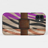 ウッドモダンブラウンレザールック Case-Mate iPhoneケース (裏面(横))