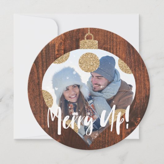 ウッドモダン水玉模様クリスマスオーナメント写真 (正面)