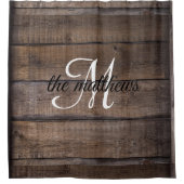 ウッドモダン素朴モノグラムオークカントリーファームハウス  シャワーカーテン (正面)