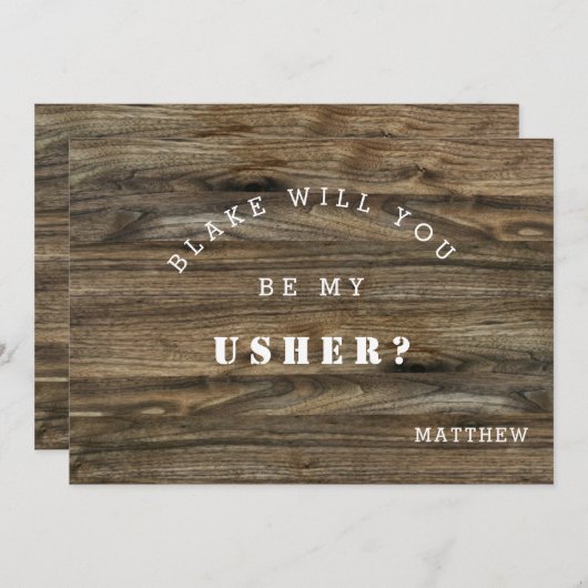 ウッドモダン素朴、君は僕のアッシャーのカードか ノートカード (正面/裏面)