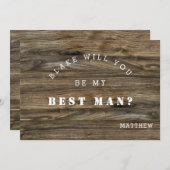 ウッドモダン素朴、私の花婿介添人カードに ノートカード (正面/裏面)