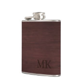 ウッドモノグラムイニシャルカスタム フラスク (左)