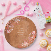 ウッドモ素朴チワイルドフラワーズ結婚フローラ ペーパープレート (パーティー)