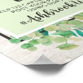 ウッドユ素朴ーカリの結婚ハッシュタグ写真のサイン ポスター (角)