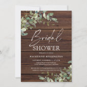 ウッドユ素朴ーカリプトゥスグリーンブライダルシャワー 招待状 (正面)