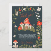 ウッドラお洒落キッシュルームフローラの赤ちゃんシャワー サンキューカード (正面)
