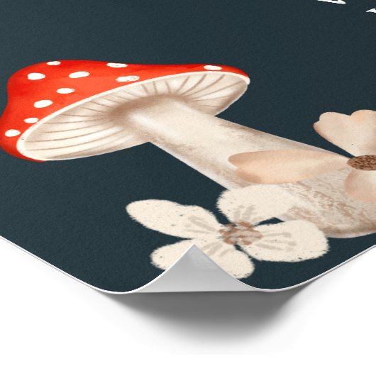 ウッドラお洒落キッシュルームフローラの赤ちゃんシャワー ポスター (角)