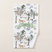 ウッドラお洒落ンドの動物のカスタマイズ バスタオルセット (ハンドタオル)