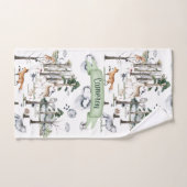 ウッドラお洒落ンドの動物のカスタマイズ バスタオルセット (ハンドタオル)