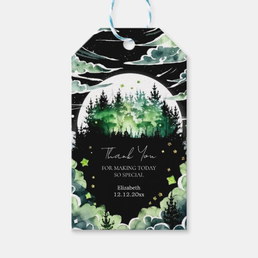 ウッドラお洒落ンドの赤ちゃんシャワー ギフトタグ (正面)