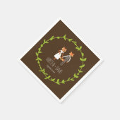 ウッドラお洒落ンドキツネ結婚ズ スタンダードカクテルナプキン (角)