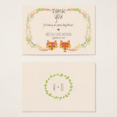 ウッドラお洒落ンドキツネ(アイボリー)ギフトラベル/カード (正面&裏面)