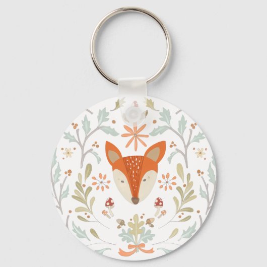 ウッドラお洒落ンドキツネ キーホルダー (正面)
