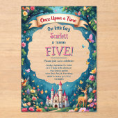 ウッドラお洒落ンドキャッスルフェアユタリーキッド誕生日 アクリル招待状 (正面)