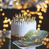 ウッドラお洒落ンドコテージコアフロッグバースデーパーティー ペーパープレート