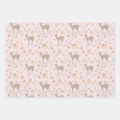 ウッドラお洒落ンドシカと葉のラッピング紙 ラッピングペーパーシート (正面)