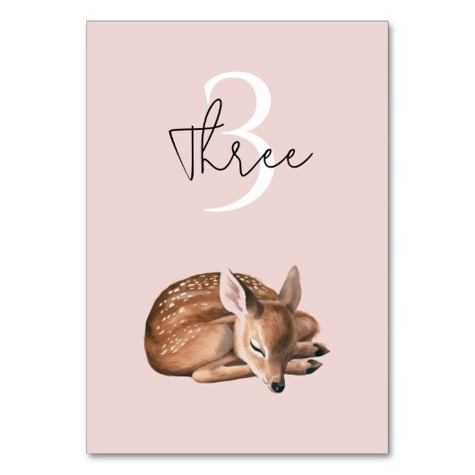 ウッドラお洒落ンドシカ誕生日ピンク テーブルナンバー (正面)