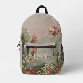 ウッドラお洒落ンドシーン色鉛筆 プリントバックパック