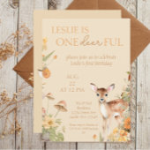 ウッドラお洒落ンドディアファースト誕生日 招待状