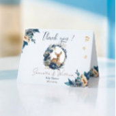 ウッドラお洒落ンドディアブルーフローラ離れズ サンキューカード