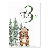 ウッドラお洒落ンドディア誕生日グリーン テーブルナンバー (裏面)