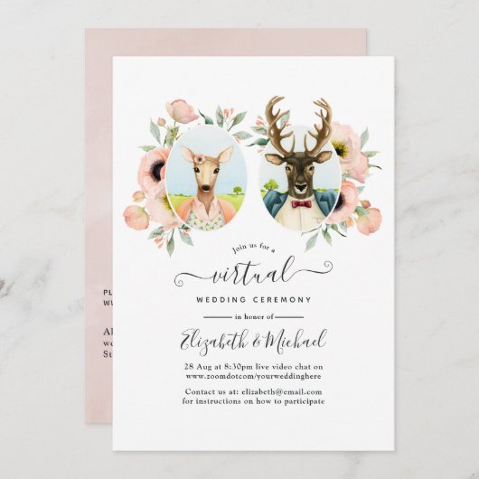 ウッドラお洒落ンドフォレストディアバーチャル結婚ズ 招待状 (正面/裏面)
