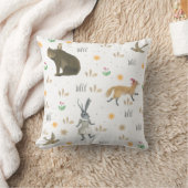 ウッドラお洒落ンドベアキツネうさぎフクロウ鳥アート クッション (ブランケット)