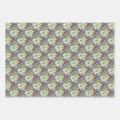 ウッドラお洒落ンドマッシュルームのカエル – "ホップオートクチュール" ラッピングペーパーシート (正面)