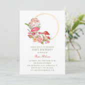 ウッドラお洒落ンドマッシュルームフォレスト1歳の誕生日 招待状 (スタンド正面)