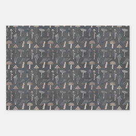 ウッドラお洒落ンドマッシュルーム ラッピングペーパーシート