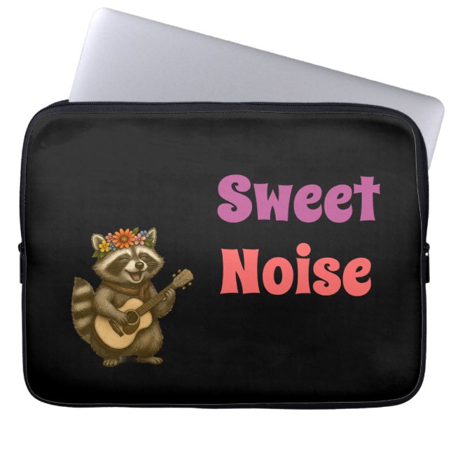 ウッドラお洒落ンドラクーン – フローラ音楽デザイン ラップトップスリーブ (正面)