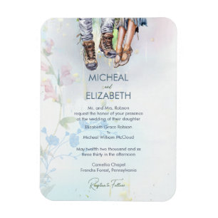 ウッドラお洒落ンドワイルドフラワー結婚の発表 マグネット