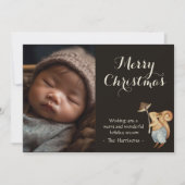 ウッドラお洒落ンド動物のクリスマス写真 シーズンカード (正面)