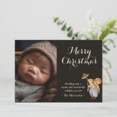 ウッドラお洒落ンド動物のクリスマス写真 シーズンカード (スタンド正面)