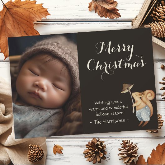 ウッドラお洒落ンド動物のクリスマス写真 シーズンカード